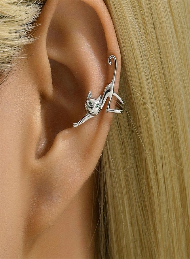 TACBSP Cute Cat Ear Cuff Earrings - Hypoallergenic Non-Pierced Ears, Funny Jewelry for Cat Lovers (D) - Image 2